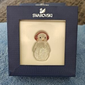 Swarovski Crystal Holiday Penguin with Red Earmuffs